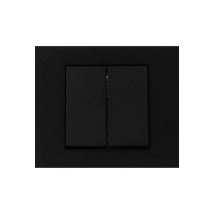 ATOM ( SİYAH ) KOMİTATÖRLÜ 2Lİ ANAHTAR PRİZ*12X10