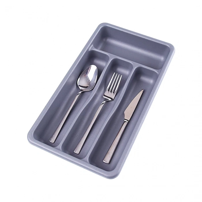 BARONESS BRNS-10893 ( GRİ & 4 BÖLMELİ ) ÇEKMECE İÇİ KAŞIKLIK*24