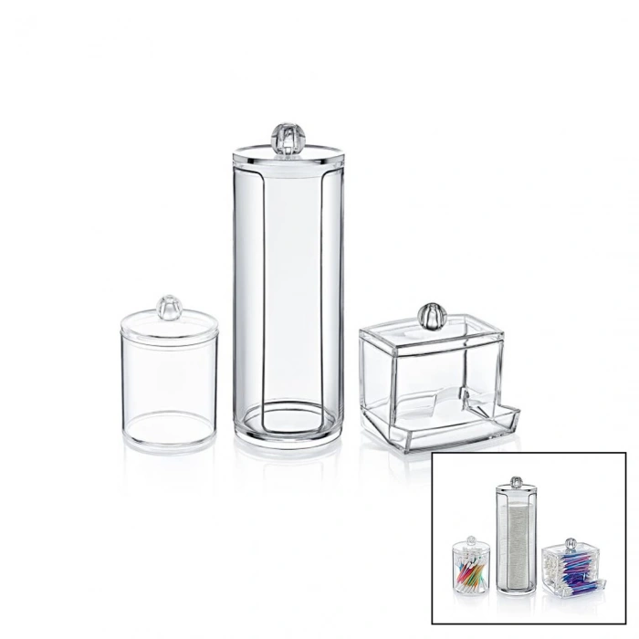 BLACKSTONE KRC-011 (3PCS) (DİSK) MAKYAJ ORGANİZER SETİ (MİKA KRİSTAL PLS.) (KULAK ÇUBUK PAMUKLU & MAKYAJ PAMUK & MENDİL)*24