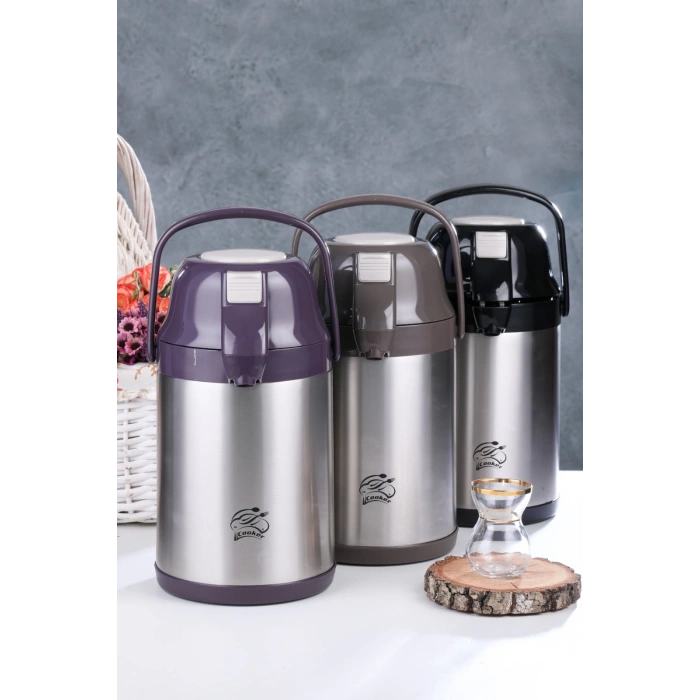 COOKER CKR-2007 ( 2.5LT ) LÜX 304 ÇELİK TERMOS ( POMPALI & MUSLUKLU ) ( TAŞIMA KULPLU & POMPA KİLİT TUŞLU )*6