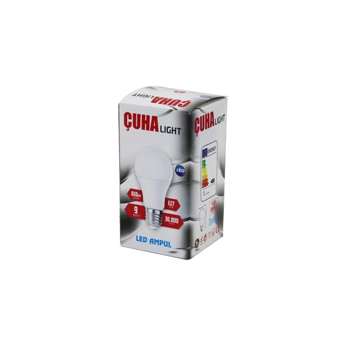 ÇUHA LIGHT ( 9W ) ( BEYAZ ) LED AMPUL ( E27 ) ( 810LÜMEN ) ( 30.000 SAAT ÖMÜR )*200                      Q8