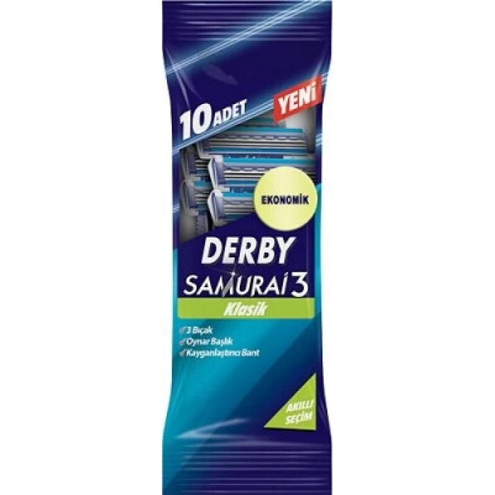 DERBY SAMURAİ 3 BIÇAK KLASİK 10PCS POŞETLİ*10X8