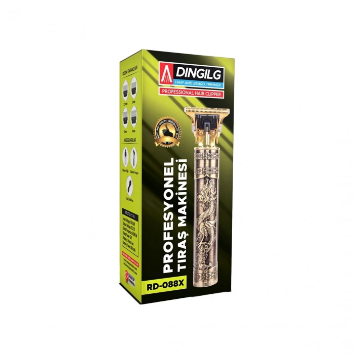 DINGLING RD-088X ( T BIÇAK ) ( BASKILI PLASTİK GÖVDE ) ( ENSE ÇİZİM & SAÇ SAKAL KESME ) TRAŞ MAKİNESİ ( USB ŞARJLI )*120