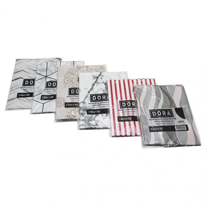 DORA HAZIR ELFAYLI DESENLİ MUŞAMBA & MASA ÖRTÜSÜ ( 140X140CM )*10X1