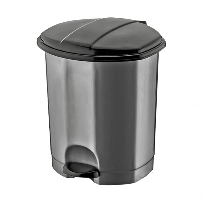 DÜNYA-01014-400&410 ( SİYAH & GRİ ) ( 30LT ) ( PEDALLI ) ÇÖP KOVASI PLASTİK ( 358X350X470MM )*4=K
