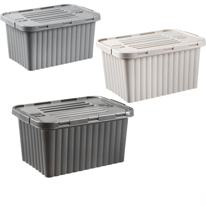 DÜNYA-20011-999 ( RENKLİ ) ( 18LT ) ÇİFT KAPAKLI & KUTU PLASTİK KİLİTLİ ( 296X435X219MM )*12=K