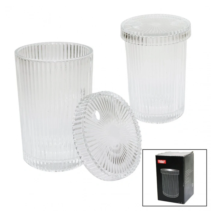 ENFA ENF-583 ( ÇİZGİLİ & CAM BARDAK ) KAPAKLI & ORİGAMİ SİTİL (KAHVE & SUNUM & MEŞRUBAT)*48