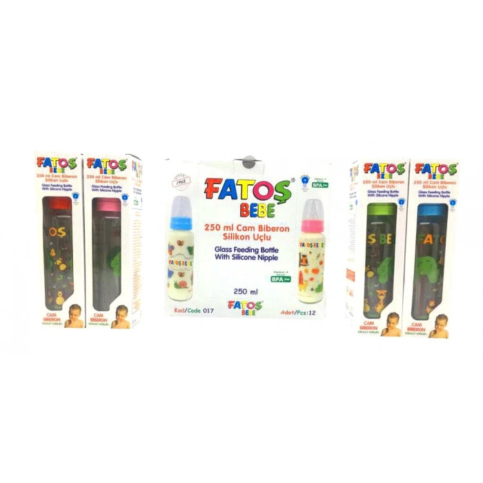 FATOŞ BEBE-017 ( CAM DESENLİ & 250ML ) BİBERON*18X1