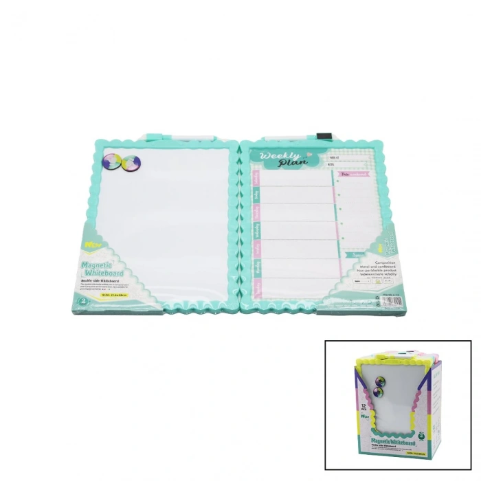 FİXPOİNT P-0539 ( 21.5X28CM ) ( KÜÇÜK ) MANYETİK YAZI TAHTASI ( ÇİFT TARAFLI ) ( RENKLİ PLASTİK ÇERÇEVE)*12X10