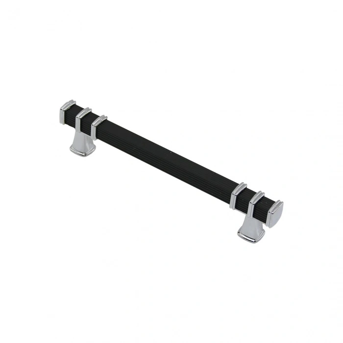 İBİCO-964 ( 12.8CM ) ( YÜZÜK KROM & KULP SİYAH ) ( KARE ) ÇEKMECE KULP*10X5