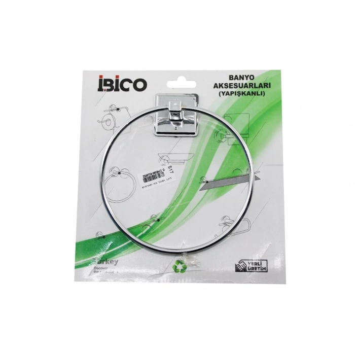 İBİCO BANYO BNY-517 ( YUVARLAK ) METAL ( HAVLULUK ) ( YAPIŞKANLI MONTAJ )*50