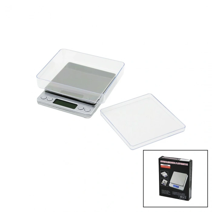 İBİCO İ11-011 SUPERIOR MINI I-2000 (3000GR/0.01GR) (MİNİ=10.5X13CM) HASSAS TARTI & TERAZİ ( ŞEFFAF PLS.KAPAK ) ( PİLLİ )*50