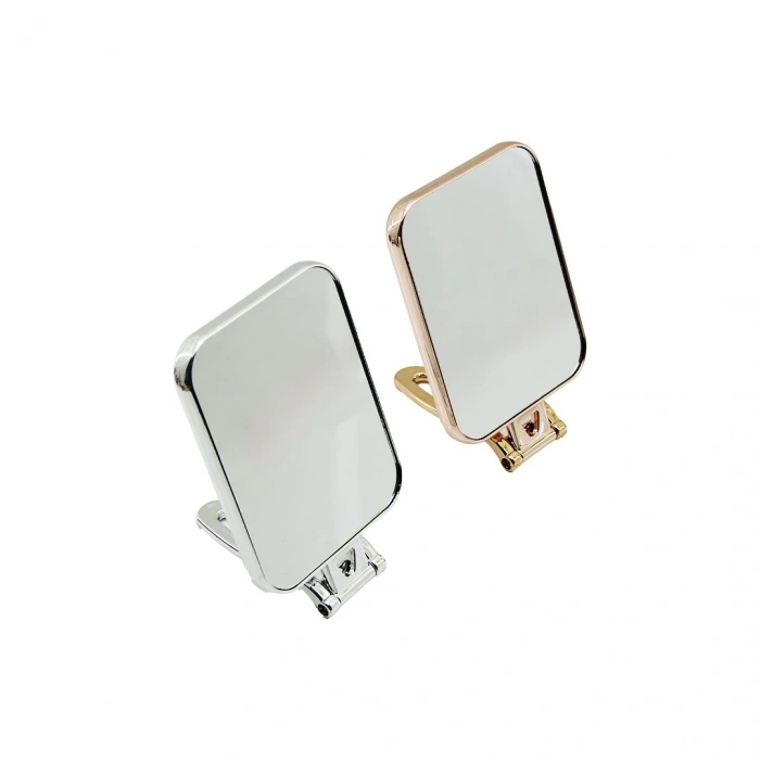 İBİCO İ15-017 -950-3 ( DİKDÖRTGEN ) ( 15X11.5CM ) MAKYAJ AYNASI ( ÇİFT TARAFLI ) ( BRONZ & GÜMÜŞ PLS.ÇERÇEVE ) ( KATLANIR AYAKLI )*72