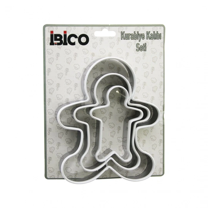 İBİCO İ22-159 ( 3 BOY ) ( METAL ) ( SİLİKON KENAR KILIFLI ) KURABİYE KALIP SETİ ( 8 X 5.5CM & 9.5 X 8CM & 13.5 X 11CM )*144