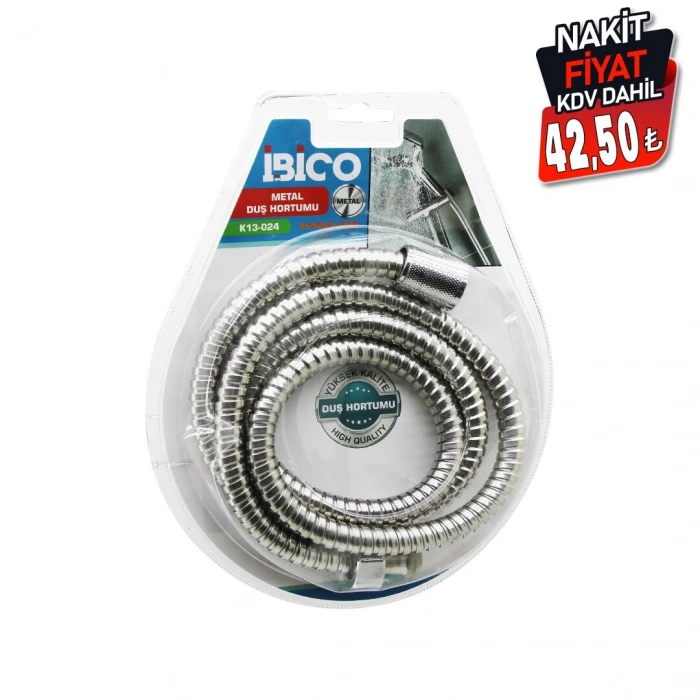 İBİCO K13-024 ( METAL ) DUŞ HORTUMU ( 150CM ) ( VAKUMLU AMBALAJ ) ( ANTİ TWİST=DOLANMAZ-KIVRILMAZ-KOPMAZ )*72                                 kpy161