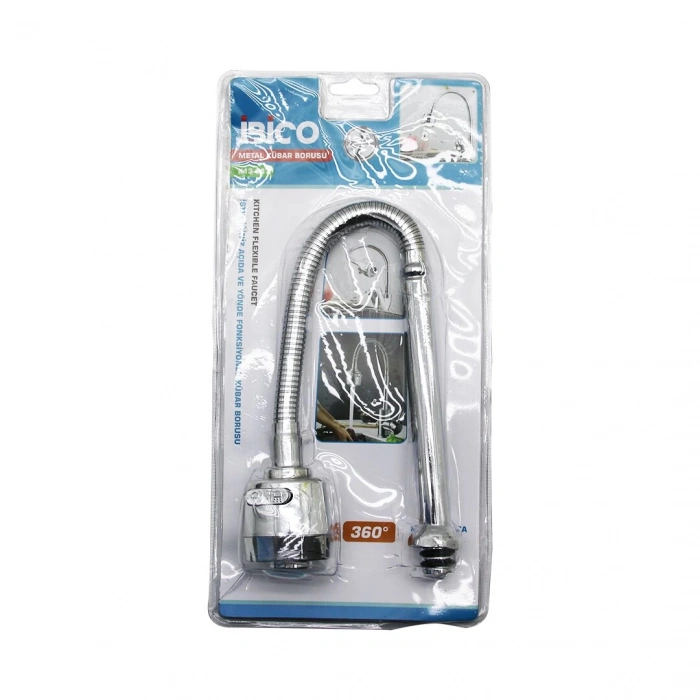 İBİCO K13-047 ( METAL ) KUBAR & BATARYA BORUSU ( KROM TOPAÇ BAŞLIK= KADEMELİ ) ( 360° YAYLI ) ( ANTİ TWİST ) (VAKUMLU AMBALAJ)*48                                 kpy161