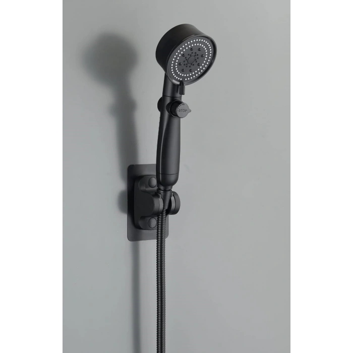 İBİCO ROYAL ( SİYAH ) ( PERVANELİ ) ( KADEMELİ ) ( STOPLU )  DUŞ BAŞLIK *300