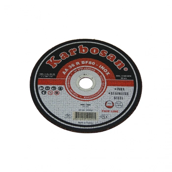 KARBOSAN-10420 İNOX METAL KESİCİ DİSK 180MMX1.9X22 ( SPRAL TAŞI )*150