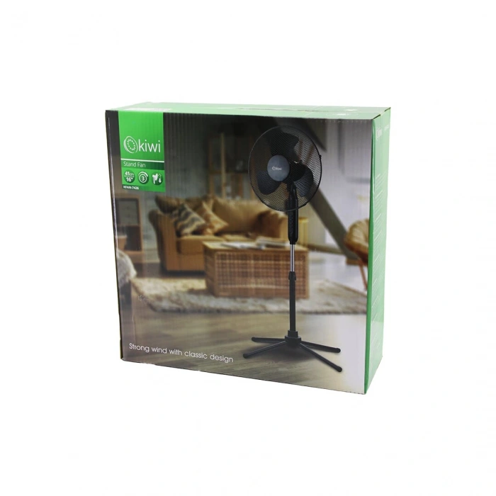 KİWİ KFAN-7426 ( 16 & 41CM ) (TELESKOPİK KATLANIR AYAKLI VANTİLATÖR) (3 KADEME HIZ) (3 PLS.KANAT) (METAL KAFES & AYAK) (Y: 90CM) FAN*3