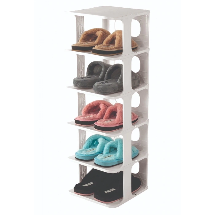 LUXURY SHOE RACK OM-0910-1023-0282 ( 5 KATLI ) ( BEYAZ ) BLANCHE LÜKS AYAKKABILIK*8
