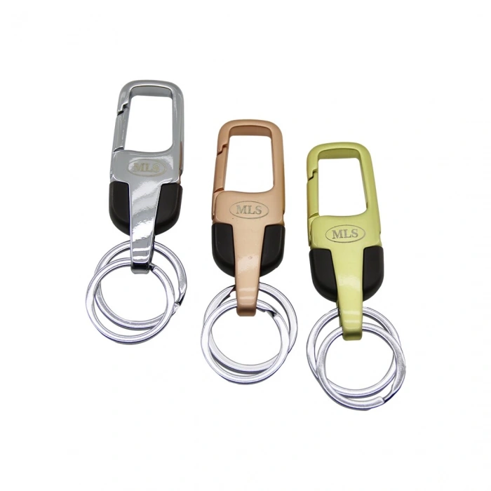 MLS KEY HOLDER M-304 ( RENKLİ METAL ) ANAHTARLIK ( KEMER GEÇMELİ ) ( ÇİFT HALKALI )*12X50