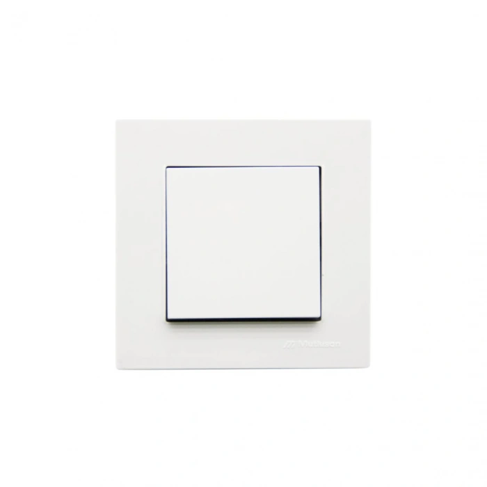 MUTLUSAN RİTA-2220 401 0201 ( POŞETLİ ) ( BEYAZ & TEKLİ ANAHTAR ) VİDALI & ÇERÇEVELİ*12X10