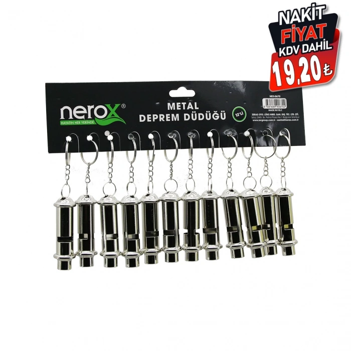NEROX NRX-0670 METAL ( DEPREM DÜDÜK ) ANAHTARLIK*12X50                     qwe001