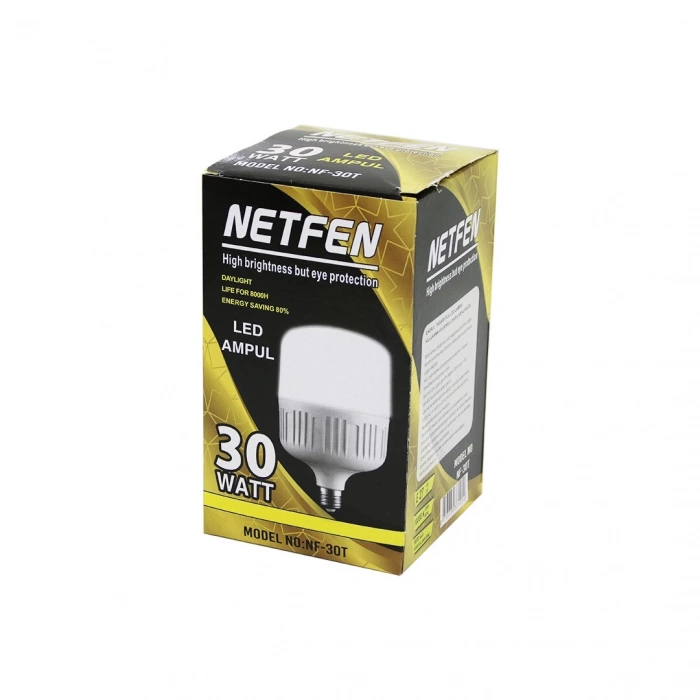 NETFEN NF-30T ( 30W & E27 ) TORCH LED AMPUL ( 10000K= SOĞUK BEYAZ ) ( 8.000 SAAT ÖMÜR )*5X10
