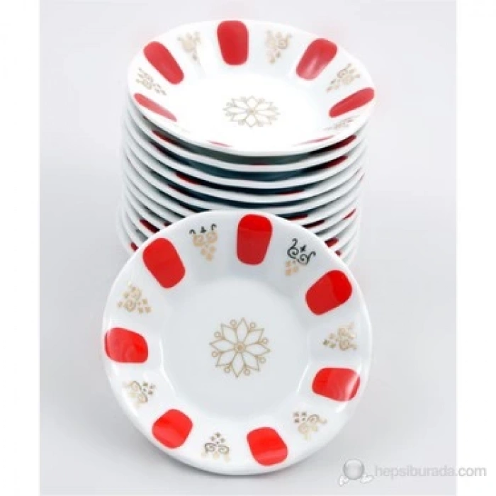 NEWLİFE CLKN-1636  ( KIRMIZI & BEYAZ ) ( PORSELEN ) ÇAY TABAK*12X18