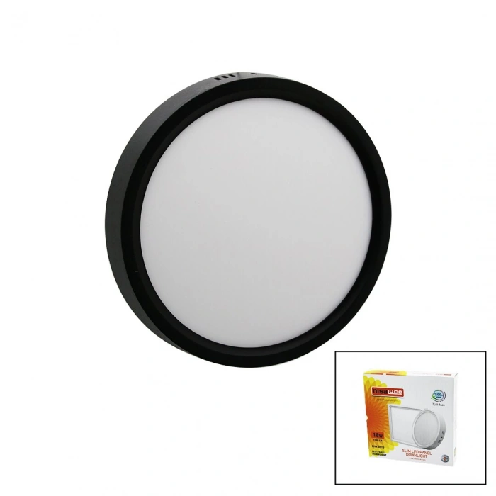 NİSALUCE EPL-18SÜ EPL-018YSU/S (18W) (SİYAH METAL KASA) (SIVA ÜSTÜ) (YUVARLAK) LED SLİM PANEL (20.5CM)(1260LM)(BEYAZ)(30.000 SAAT)*20