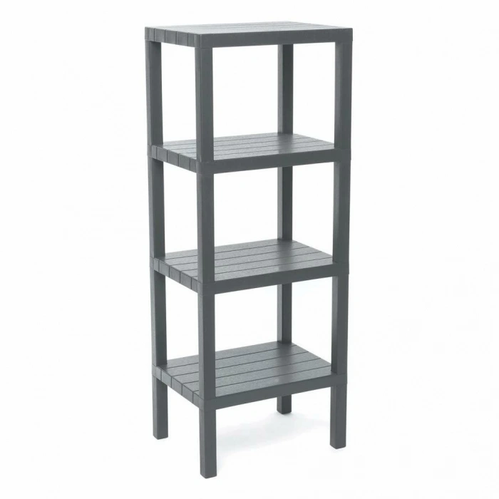 OMBEG OM-0220-2115 ( 4 ( DÜZ ) RAFLI & GRİ ) MODÜLER ÜNİTE PLASTİK*6