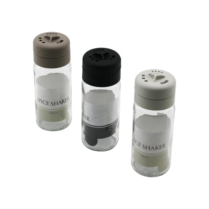 QLUX C-00153 STAR ( ŞEFFAF CAM ) TUZLUK & BAHARATLIK ( 245CC ) ( PLASTİK KAPAK= 3 SİTİL DÖKÜM )*12=K