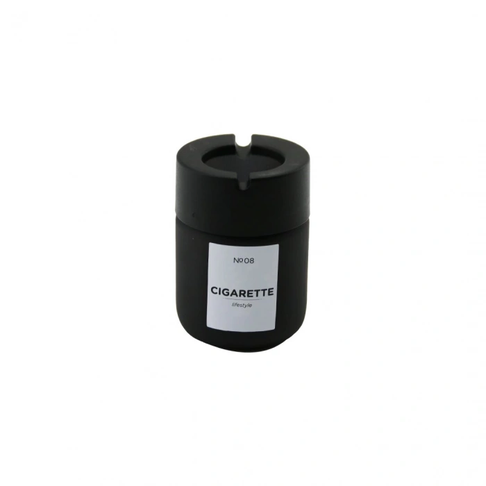 QLUX C-00549 ( 212CC ) ( SİYAH CAM ) KÜLLÜK ( SİYAH PLASTİK KAPAK ) ( ( NO-08 CIGARETTE & KÜL TABLASI )*20=K