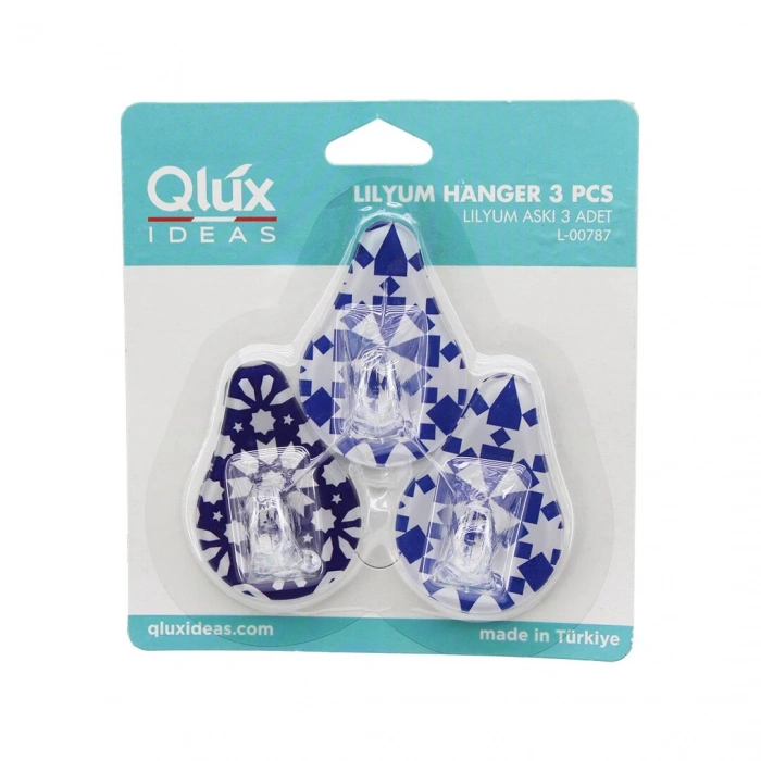 QLUX L-00292 ( 3PCS ) LİLYUM YAPIŞKANLI ( MİKA KRİSTAL PLASTİK ) ASKI*60