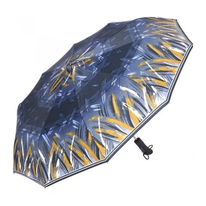 RUBENİS RB-069L ( BAYAN & YARI OTOMATİK ) (10 TELLİ ) ( 3 KIRMALI ) RENKLİ DESENLİ ŞEMSİYE (SİYAH KISA SAP)*12X4                     qwe05