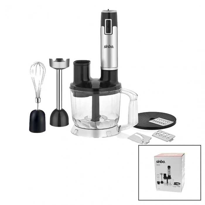 SİNBO SHB-3186 (TURBO) MULTİ BLENDER SETİ (DOĞRAYICI& MİKSER& BLENDER) (RENDE DİLİM DİSKLERİ) (300W) (2LT HAZNE)*4