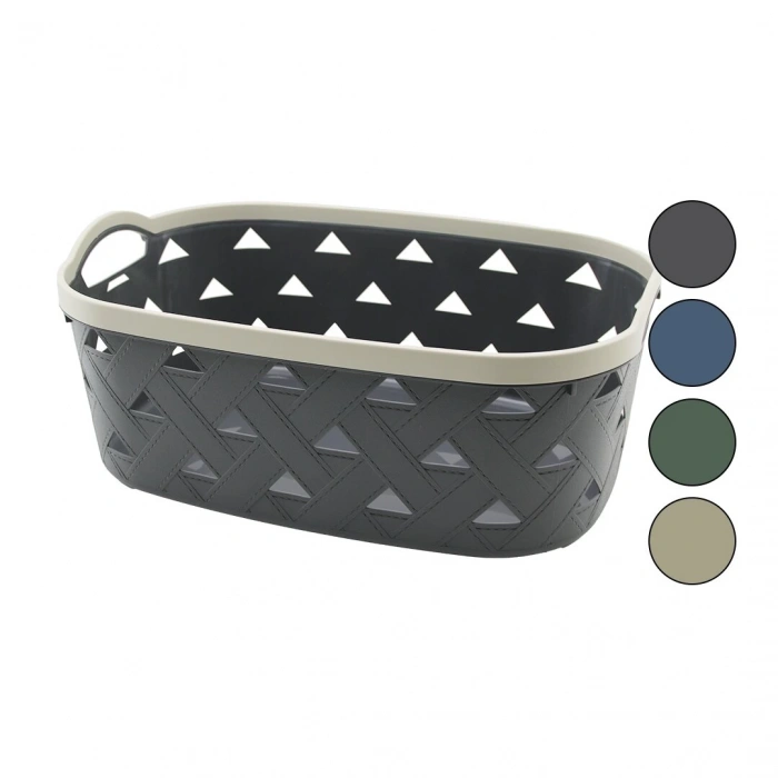 SUNPLAST SD-5006 ( NO-6 ) ( 16.7LT ) ÇOK AMAÇLI SEPET ( DERİ GÖRÜNÜM DESENLİ ) (RENKLİ PLASTİK) (ÇİFT DAHİLİ KULP)*12=K