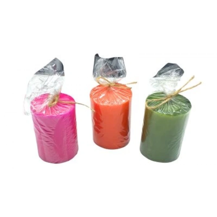 TAKOZ-005 ( SİLİNDİR RENKLİ ) ( KÖPÜK & ORTA BOY ) MUM*24=K