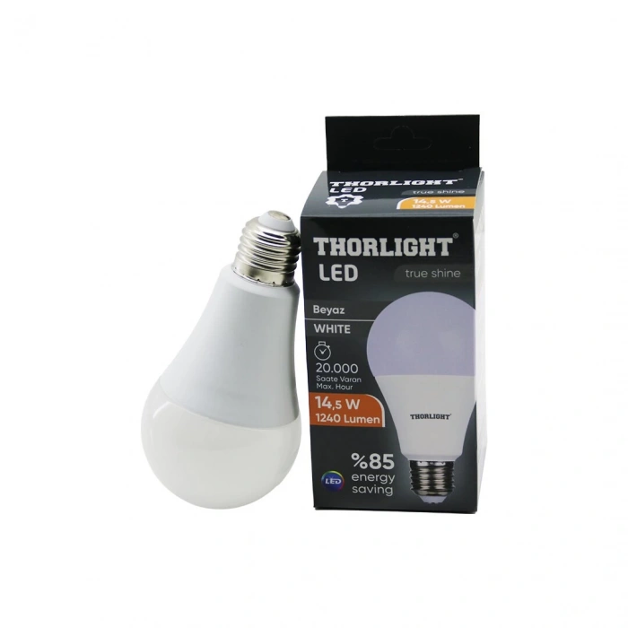 THORLIGHT T-15B ( 14.5W ) ( E27 ) ( BEYAZ ) LED AMPUL ( 1240 LUMEN & 2835 SMD LED & 6500K & 20.000 SAAT ÖMÜR )*10X6