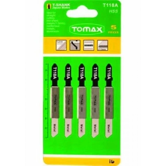TOMAX T-118A ( METAL ) ( 5PCS ) DEKOPAJ BIÇAK DEKOBAJ ( HSS ) ( 1.2MM TESTERE ) ( 1-3MM KALINLIK KESİCİ )*5X1