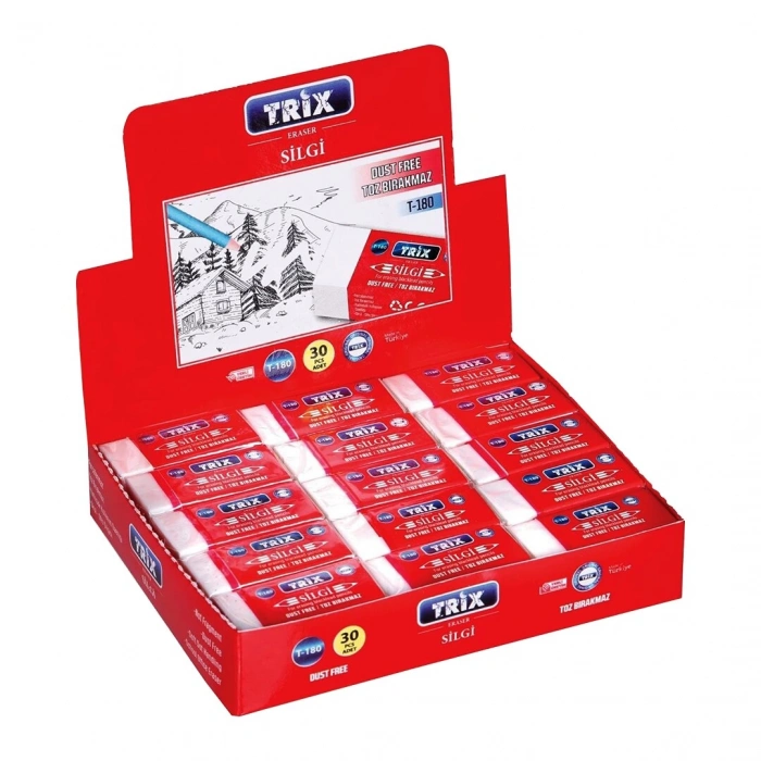 TRİX T-180 ( KÜÇÜK ) BEYAZ SİLGİ ( TOZ BIRAKMAZ )*30X50