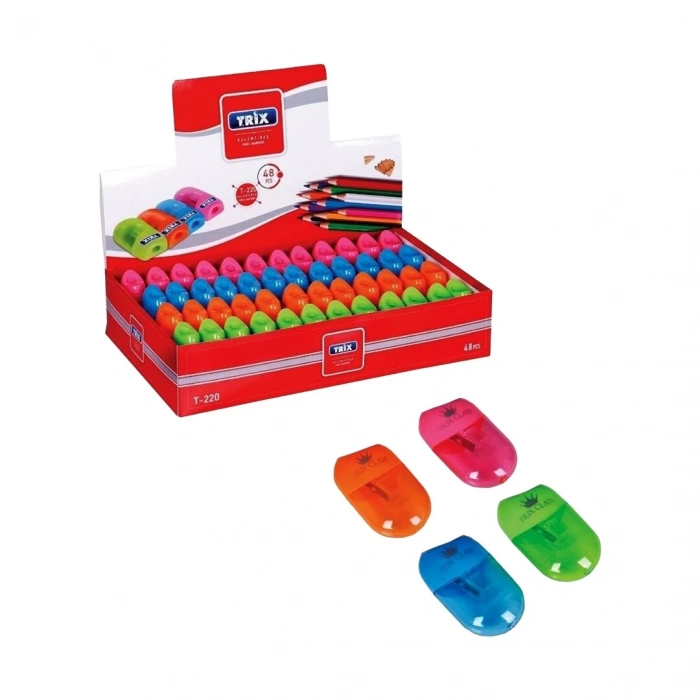 TRİX T-220 ( TEKLİ ) OVAL KAPAKLI RENKLİ KALEMTIRAŞ*48X24
