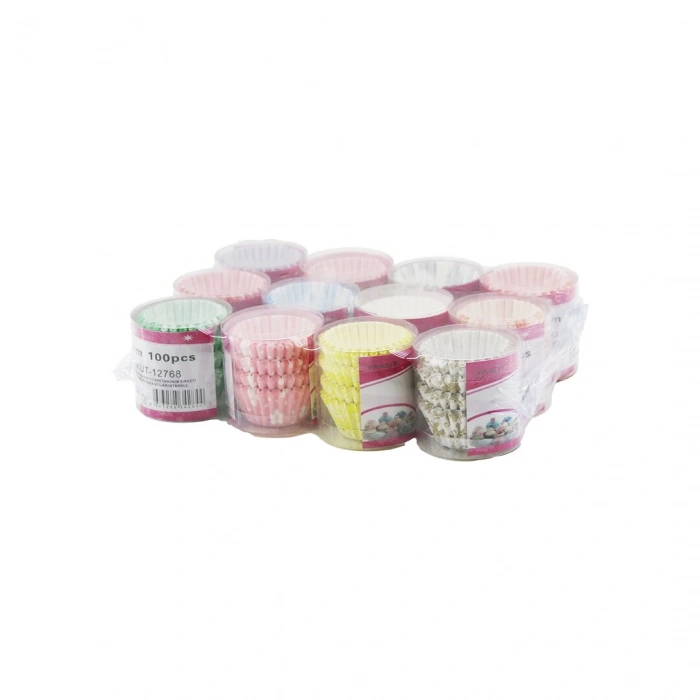 YAKUT-12768 ( 100PCS ) ( MİNİ MİNİ ) ( İNCE KAĞIT ) KEK KAPSÜLÜ*12X40