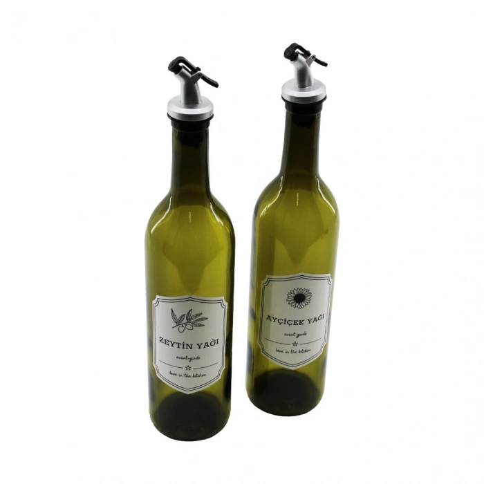 ZNC İNFLUX ZNC-001 ( YEŞİL ) ( CAM ) YAĞDANLIK ŞİŞE ( 750ML ) ( PLASTİK KİLİTLİ KAPAK )*24=K