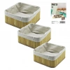 İBİCO İ12-067 ( 3 BOY ) ( KARE ) ( BAMBU KENAR ) ORGANİZER SEPET ( AHŞAP ALTLIK & BEZLİ ) ( 17X17-21X21-26X26CM )*24