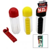 PILL & VITAMIN ORGANIZER-830-730 ( İLAÇ KUTULU ) PLASTİK SULUK MATARA ( RENKLİ BARDAK KAPAKLI ) 600ML*60                     qwe012