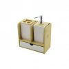 URVE UR-3523 ( ÇEKMECELİ & DİŞ FIRÇA KUTUSU & SABUNLUK ) BAMBU BANYO SET ( AHŞAP & BAMBU STANDLI )*8=K