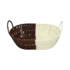 YAKUT-8803 (OVAL) (HASIR) (K.RENGİ & BEYAZ) EKMEK SEPETİ (KULPLU & METAL İSKELET) (TABAN:14.5X21CM & AĞIZ:21X27CM)*100