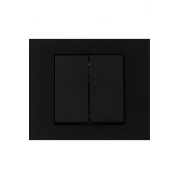 ATOM ( SİYAH ) KOMİTATÖRLÜ 2Lİ ANAHTAR PRİZ*12X10