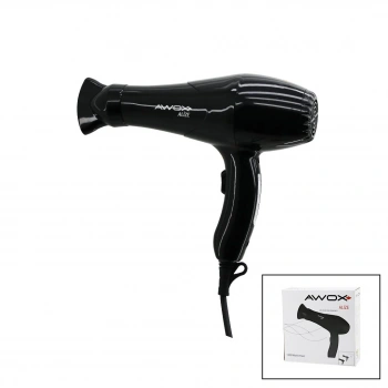 AWOX ALİZE ( SİYAH ) SAÇ KURUTMA & FÖN MAKİNESİ ( + DAR ŞEKİLLENDİRİCİ BAŞLIK ) ( 2 KADEME ISI AYARI ) ( 1200W )*20
